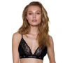 Эластичный топ с кружевом Passion PS001 TOP black, size S