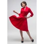 Платье FLFashion Венера СПВ2585 48 красное повседневное удлиненное миди: Длина рукава Рукав 3/4