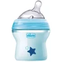 Пляшка пластикова Chicco Natural Feeling 150мл. соска силіконова 0 + нормальний потік (блакитна) (80811.21)