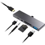 Адаптер Qitech Adapter USB-C to USB-C+USB3.0+micro SD+SD+HDMI+Mini-jack 3.5 Space Gray (QT-Hub3): Додаткові роз'єми HDMI, 3.5mm Headphone, SD+TF Card, USB OTG, USB-C