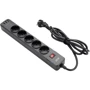 Сетевой фильтр 2E 5XSchuko, 3G*1.5мм, 3*USB-A, 2м, black (2E-SP515M2USBBK)