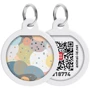 Адресник металевий WAUDOG Smart ID з QR паспортом малюнок Абстракція 25 мм (0625-0219)