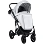 Коляска 2 в 1 Bair Polo (Silver) шкіра 100% 27S срібло (перламутр): Ширина шасі 60