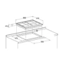 Варочная поверхность газовая Hotpoint-Ariston FTGHL 641 D/IX/HA: Расположение панели спереди по бокам