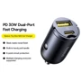 Зарядное устройство Baseus Car Charger USB+USB-C Tiny Star 30W Black (C00035001121-02): Особенности Быстрая зарядка, USB-C