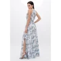 Сарафан FashionUp SRF-1814D-48 48 голубой повседневный длинный макси: Состав Полиэстер, Шелк, Эластан
