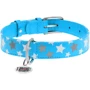 Нашийник Collar Glamour з візерунком Зірочка Світиться з QR паспортом 38-49 см 25 мм блакитний (4823089301334): Колір блакитний