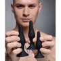 Набір анальних пробок Master Series Triple Spire Tapered Silicone Anal Trainer Set, 3 шт (чорний)