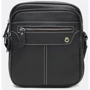Мужская сумка через плечо Borsa Leather черная (K12221-black)