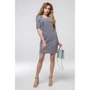 Платье FLFashion Китти ППК 2172 42 черно-белое повседневное до середины бедра: Состав Полиэстер