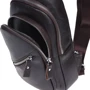 Мужская сумка-слинг Borsa Leather коричневая (K16603-brown): Фактура Матовая, Зернистая
