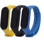 Ремінець TPU Case Black/Royal Blue/Yellow for Xiaomi Mi Smart Band 3/4