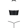 Комплект белья с открытой грудью Passion GENEVIA SET WITH OPEN BRA Black S/M