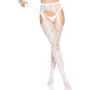 Сексуальные колготки в сетку с сердечками Leg Avenue OS White