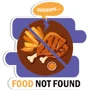 Наклейка на холодильник Food not found коричневый