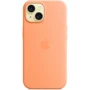 Чехол для iPhone Apple iPhone 15 Silicone Case with MagSafe - Orange Sorbet (MT0W3ZM/A): Материалы Силикон