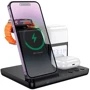 Зарядное устройство Hoco Wireless Charger CQ9 Crown 15W 3in1 Black for iPhone 16 I 15 I 14 I 13 I 12 series