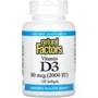 Natural Factors Vitamin D3 Вітамін Д3 2000 МО 120 капсул