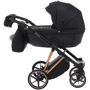 Коляска 2 в 1 Adamex Belissa Special Edidion (Pink Gold) PS-571 чёрный - черная кожа (перфорация) фото 11