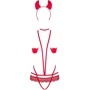 Откровенный костюм дьяволицы Obsessive Evilia red S/M