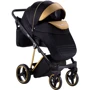 Универсальная коляска 2 в 1 Adamex Mimi Polar (Gold) Y836 черный (люрекс) - золотой кожа (выдавленная точка): Ширина шасси 60 см