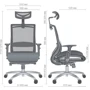 Кресло AMF Coder Black, Alum, Grey (546950): Регулировки Высота подлокотников, Угол наклона спинки, Высота сиденья, Высота подголовника