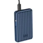 Внешний аккумулятор WIWU Power Bank 5000mAh 22.5W Trunk Magnetic Wireless Blue (PP02): Встроенный кабель Apple Lightning / USB Type-C