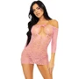 Мини-платье в сетку с сердечками Leg Avenue OS Pink