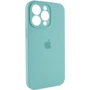 Чехол для iPhone Mobile Case Silicone Case Full Camera Protective Marine Green for iPhone 15 Pro Max: Цвет зеленый