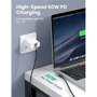 Кабель Ugreen Both Angled USB-C to USB-C 3A 1m Grey/Black (70529) фото 7