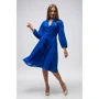 Платье FLFashion Иллюзия ТПИ 2773 48 синее повседневное удлиненное миди