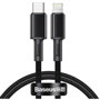 Кабель Baseus Cable USB-C to Lightning PD High Density Braided 20W 1m Black (CATLGD-01)