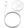 Зарядний пристрій Baseus Wireless Charger MagSafe Simple Mini 15W White (WXJK-F02) for iPhone 16 I 15 I 14 I 13 I 12 series