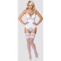 Мягкий корсет со стрингами Obsessive 810-COR-2 corset & thong white S/M