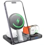 Зарядний пристрій Hoco Wireless Charger CQ11 Ingenious 3in1 Folding Black для iPhone 16 I 15 I 14 I 13 I 12 series, Apple Watch and Apple AirPods