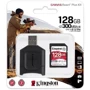 Карта пам'яті Kingston 128GB SDXC class 10 UHS-I U3 React Plus + USB card reader (MLPR2/128GB): Обсяг 128 ГБ