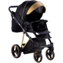 Универсальная коляска 2 в 1 Adamex Mimi Polar (Gold) Y836 черный (люрекс) - золотой кожа (выдавленная точка): Возможность установки люльки есть