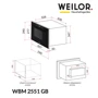 Встраиваемая микроволновая печь WEILOR WBM 2551 GB