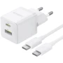 Зарядний пристрій Baseus Wall Charger Palm USB-C+USB 30W White with USB-C Cable (P1011160A213-01)