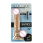 Гибкий фаллоимитатор на присоске ADDICTION - ANDREW 8″ Silicone Dong - Caramel + вибропуля