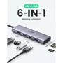 Адаптер Ugreen Adapter CM511 USB-C to 3xUSB 3.0+HDMI+SD Space Gray (60383): Цвет серый