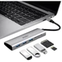 Адаптер WIWU Adapter Alpha 532ST USB-C to USB-C+3xUSB3.0+SD Grey: Цвет серый