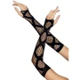 Длинные митенки Leg Avenue Faux wrap net arm warmers One size Black