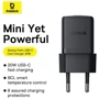 Зарядное устройство Baseus USB-C Wall Charger Palm 1C 20W with USB-C Cable Black (P10111602113-01) фото 11