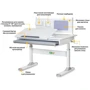 Детский стол ErgoKids TH-325 Grey (арт.TH-325 W/G): Особенности Регулировка угла наклона столешницы, Регулировка высоты