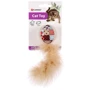 Игрушка для котов шуршащая Flamingo Vinta Ball with Feathers Винта мяч с перьями с кошачьей мятой бежевый 4.5 см (59125)