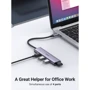Адаптер Ugreen Adapter CM473 USB-C to 4xUSB3.0 HUB Space Gray (20841): Колір серый