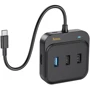 Адаптер Hoco Adapter HB37 USB-C to HDMI+USB3.0+2xUSB2.0+RJ45 Black (6931474799029): Колір черный