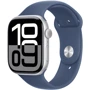 Apple Watch Series 10 46mm GPS Silver Aluminum Case with Denim Sport Band - M/L (MWWM3QH/A) UA