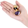 Анальная пробка с кристаллом Metal By Toyfa Gold anal plug amethyst